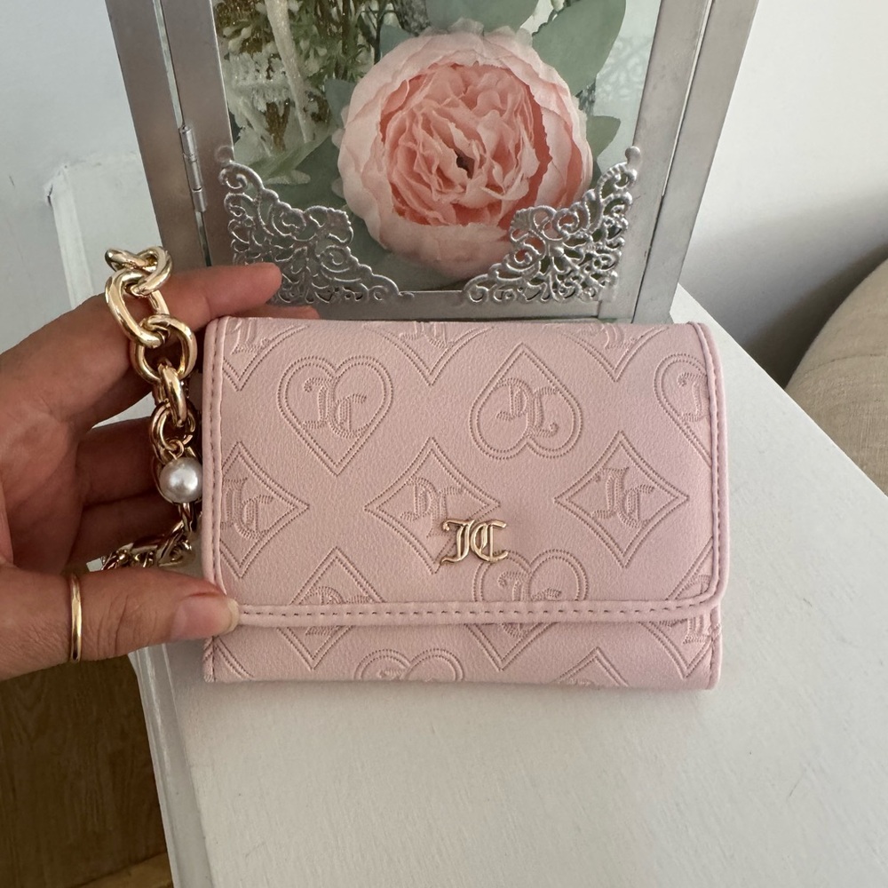 JUICY COUTURE Pink Women's Wallet Clutch with Gold Chain